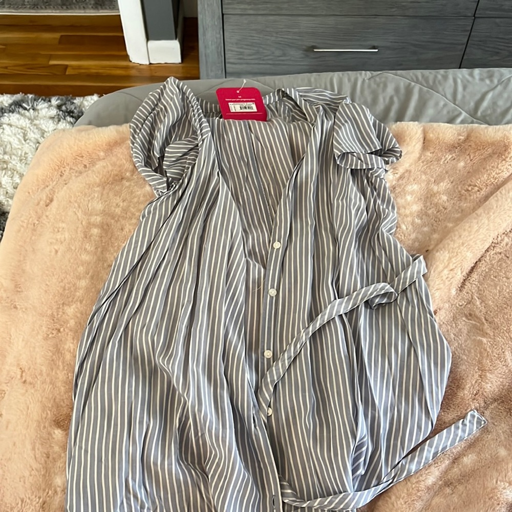 Blue and white striped